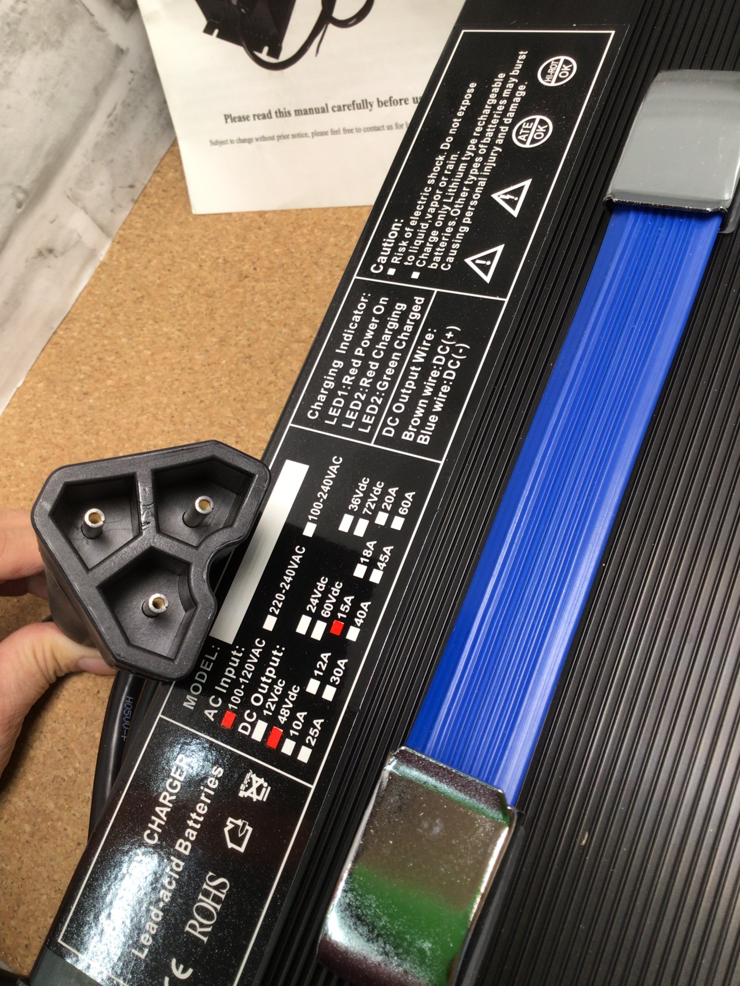 Abakoo ez-go 48V 15A RXV Golf Cart battery charger** Tested/Working** (7928646009070)